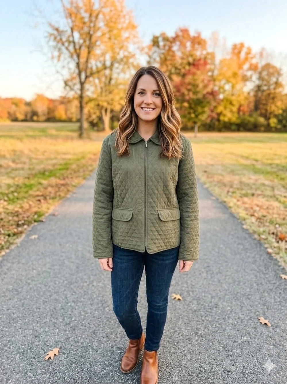 Christopher & Banks Quilted Olive Utility Jacket - Picture 8 of 9